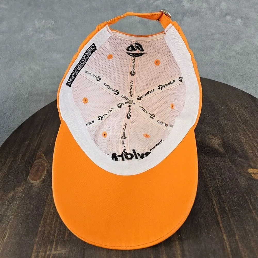 TaylorMade Golf Baseball Cap OSFA Orange TMAX Gear Hat Tee Pocket Strapback R9‎